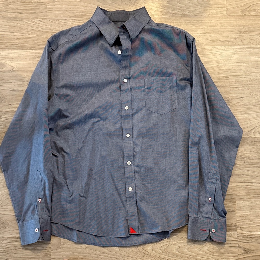 UNTUCKit Pio Cesare Blue Casual Button-Down Shirt